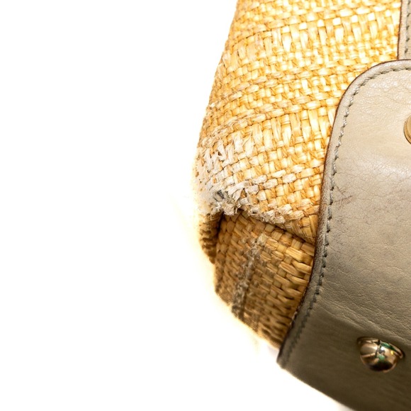 Auth Gucci Pelham Raffia Shoulder Hand Bag Womens Medium Beige Leather Strap - Picture 14 of 15